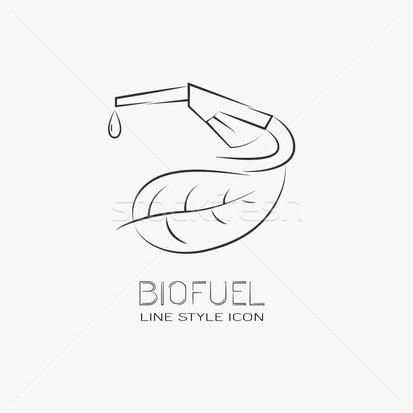 Kraftstoff Zeichen line Zeichnung logo-Design Stock foto © Mediaseller