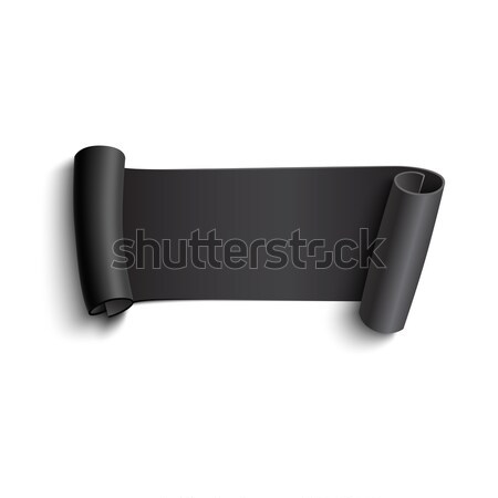 Black realistic curved paper banner Stock photo © Mediaseller