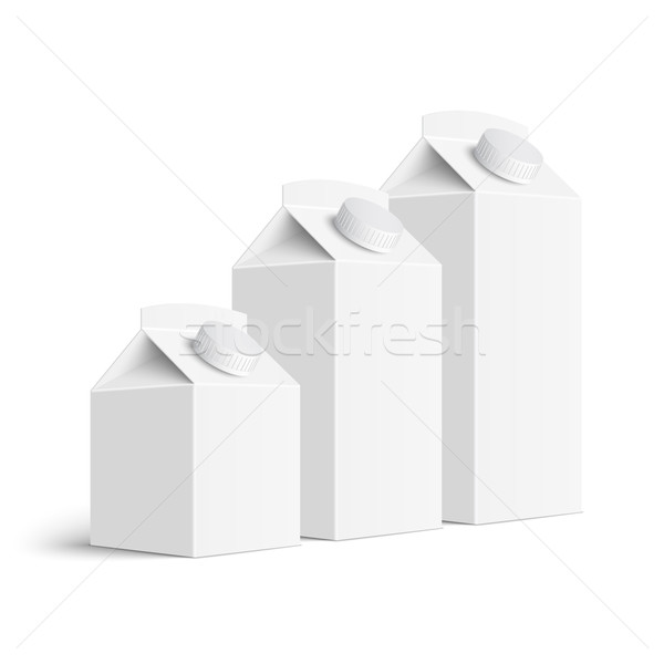 Set of juice and milk blank white carton boxes Stock photo © Mediaseller