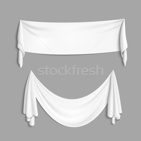 Stock photo: White banner with folds