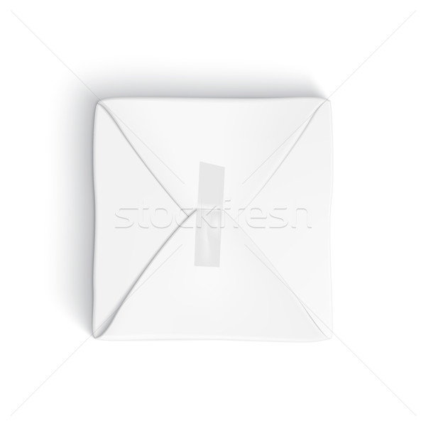 Realistic template of parcel wrapped up with white paper Stock photo © Mediaseller