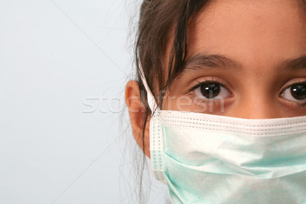 Kleines Mädchen Maske Mädchen Arzt Arbeit Stock foto © mehmetcan