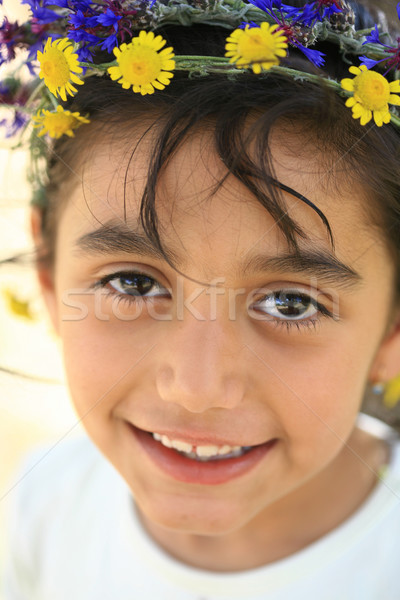 Stockfoto: Voorjaar · gras · meisjes · leuk · portret