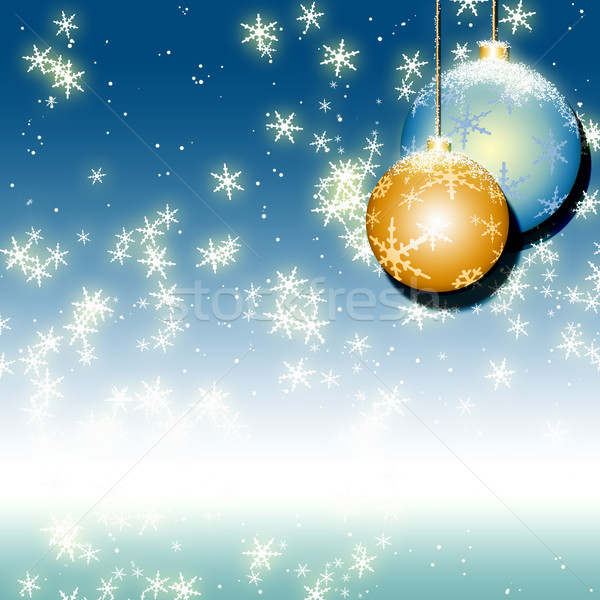 Natal · cartão · bola · azul · fundo - foto stock © meikis 