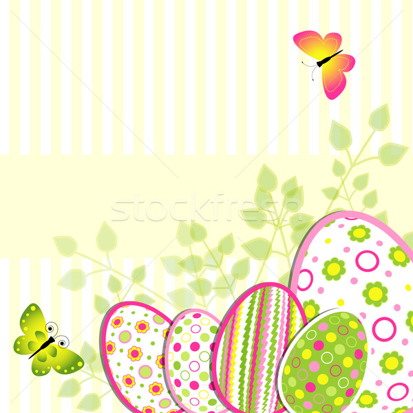 Renkli Paskalya tatil örnek çiçek kelebek Stok fotoğraf © meikis