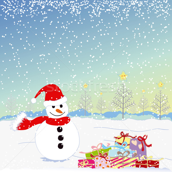 商業照片: 聖誕節 · 歡迎 · 雪人 · 目前 · 樹