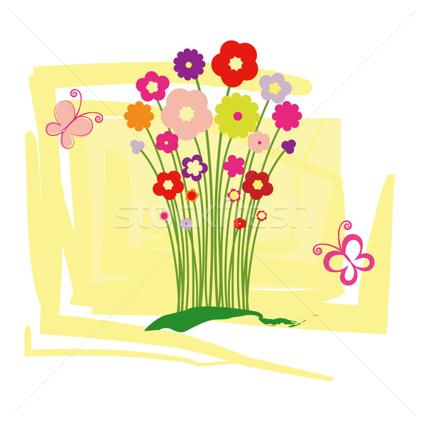 Stock foto: Frühling · Sommer · floral · Grußkarte · Frühling · farbenreich