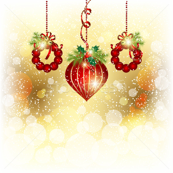 Zdjęcia stock: Christmas · ozdoba · złota · kolor · streszczenie · zimą
