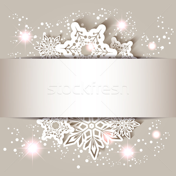Weihnachten Sterne Schneeflocke Grußkarte Blume Stock foto © meikis