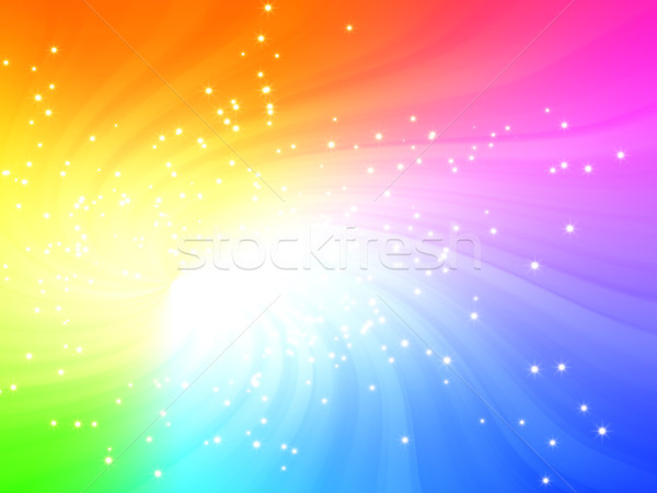 Stock fotó: Pezsgő · csillag · színes · kitörés · absztrakt · szivárvány