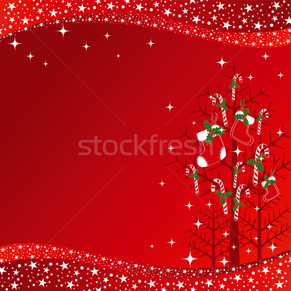 Abstract christmas tree with christmas ornament Stock photo © meikis