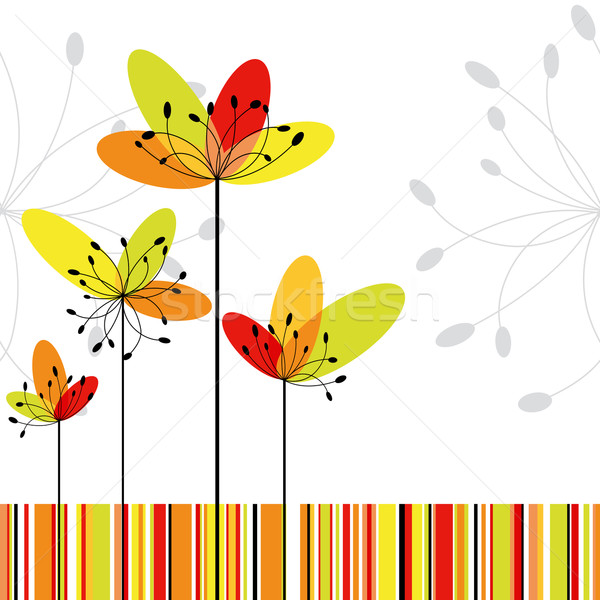 Abstract bloem kleurrijk streep wenskaart Stockfoto © meikis