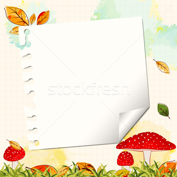 Stock photo: Colorful Autumn Background with Notepaper