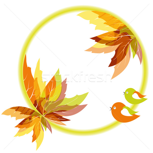 Abstract autumn leaves with bird background Stock photo © meikis