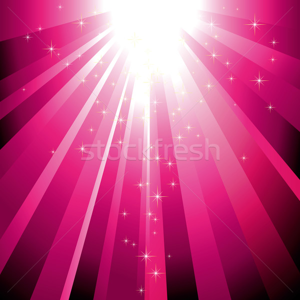 Sparkling stars descending on magenta light burst  Stock photo © meikis