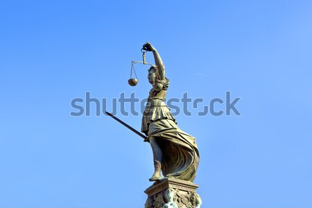 Statue of Lady Justice 'Justitia' in front of the Romer in Frank Stock photo © meinzahn