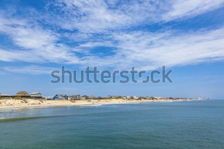 Piękna plaży głowie zewnętrzny banki Błękitne niebo Zdjęcia stock © meinzahn