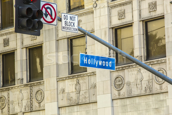 street sign Hollywood Boulevard in Hollywood Stock photo © meinzahn