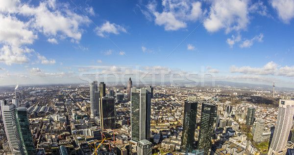 Stock fotó: Légi · pénzügyi · negyed · Frankfurt · panoráma · Németország · üzlet
