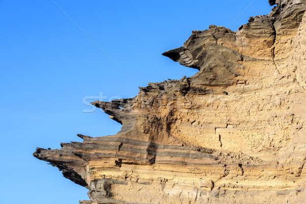 volcanic stone formation with blue sky at el Golfo  Stock photo © meinzahn