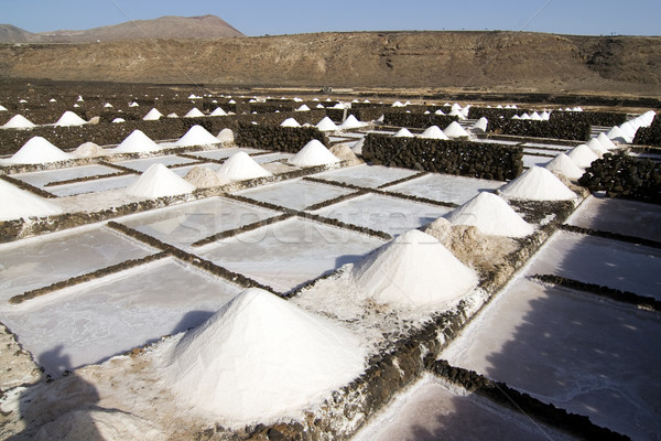 Salt piles on a saline exploration Stock photo © meinzahn