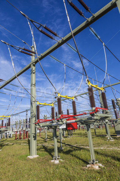 Foto stock: Transformador · vento · energia · usina · estação · indústria