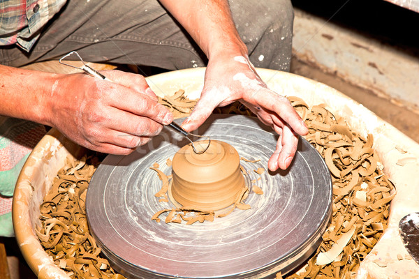 hands working on pottery wheel  Stock photo © meinzahn