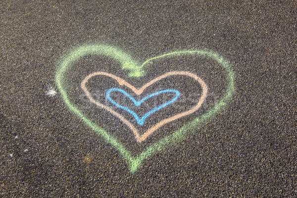 heart painted on the street Stock photo © meinzahn