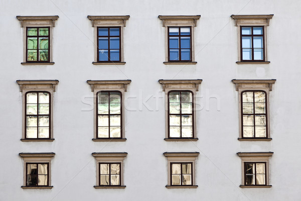 old windows at Hofburg facade in vienna Stock photo © meinzahn