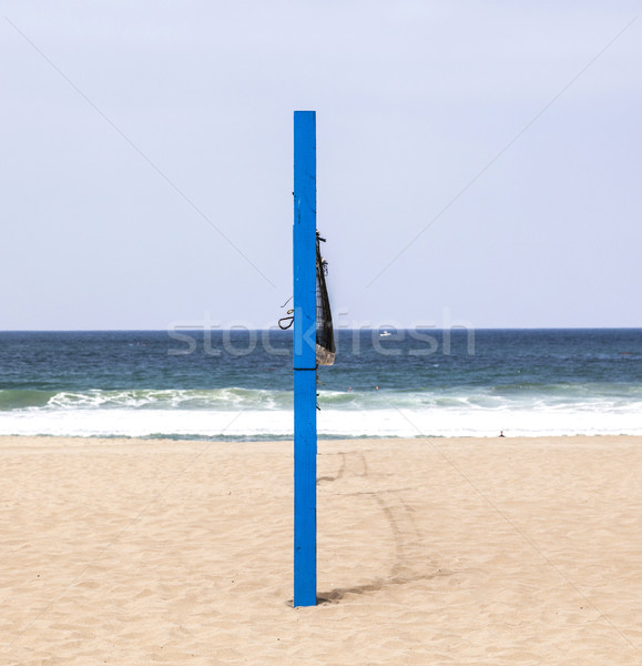 Volleybal post strand Blauw water zee Stockfoto © meinzahn