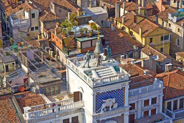 view to famous clocktower at San Marco place in Venice Stock photo © meinzahn
