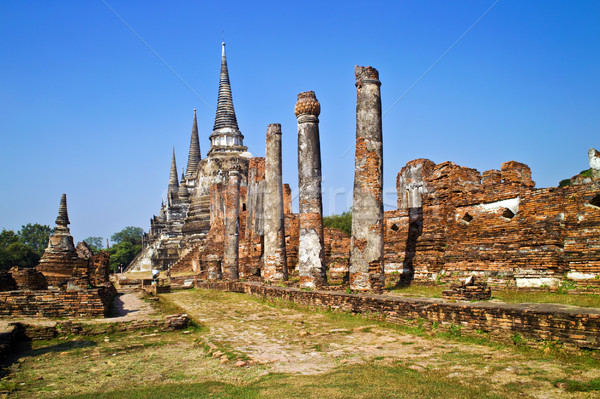 famous temple area Wat Phra Si Sanphet Stock photo © meinzahn