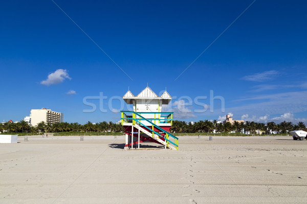 Salvamar cabină gol plajă Miami Florida Imagine de stoc © meinzahn