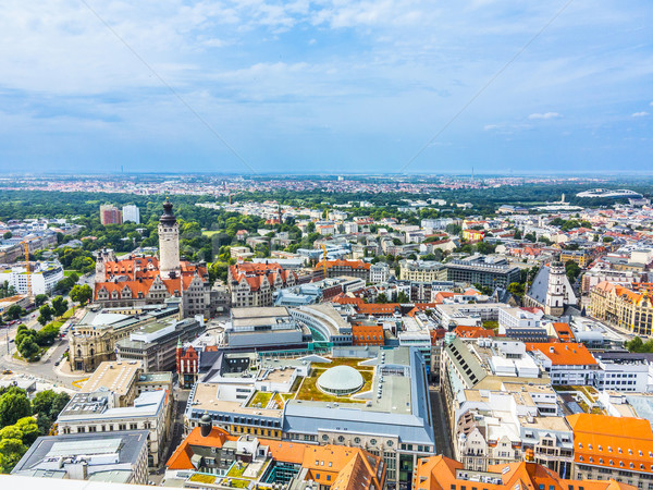 aerial view to city of Leipzig Stock photo © meinzahn