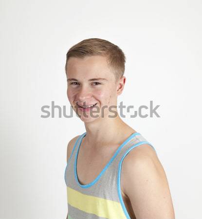 Portrait of a positive adolescent boy in puberty  Stock photo © meinzahn