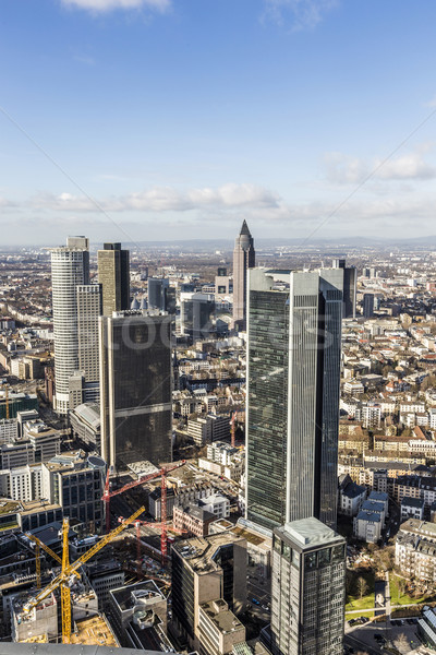 Financial district Frankfurt panoramă Germania afaceri Imagine de stoc © meinzahn