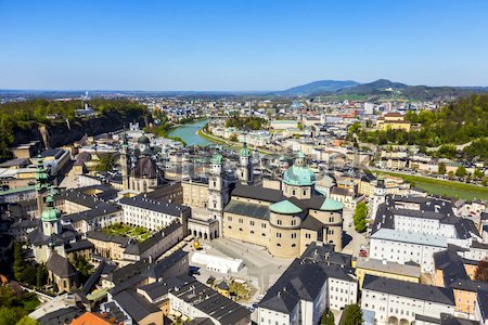  view to the old city of Salzburg from the castle Hohensalzburg  Stock photo © meinzahn