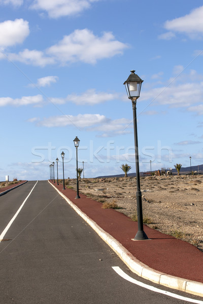 Stock photo: new roads for the development area in Lanzarote 