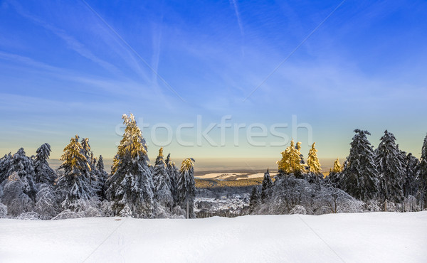 Sunshine under the winter calm mountain landscape with beautiful Stock photo © meinzahn