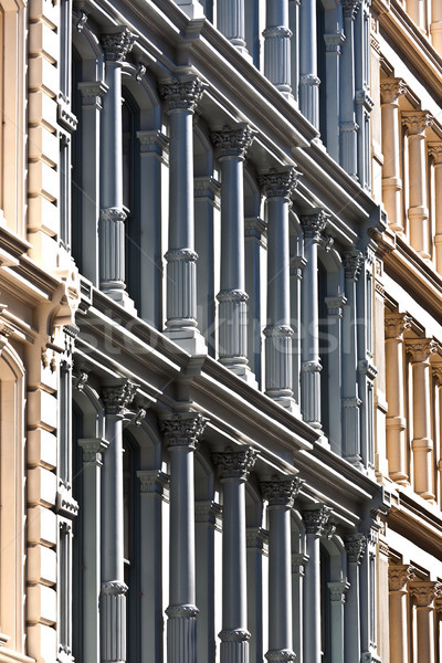 facade at old houses downtown in New York Stock photo © meinzahn