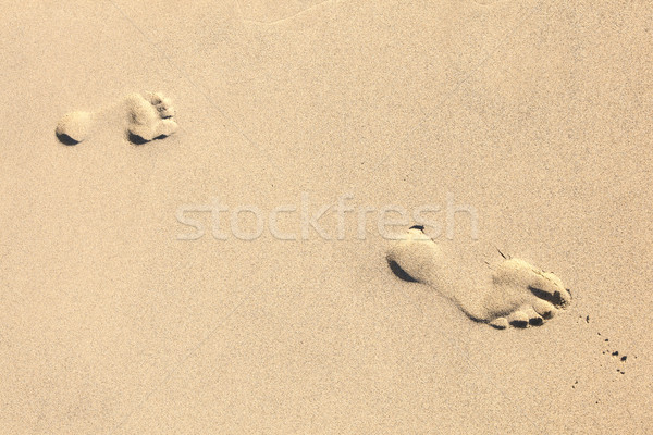 human footsteps at the clean sandy beach Stock photo © meinzahn