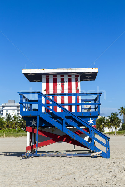 Stockfoto: Badmeester · cabine · lege · strand · Miami · Florida