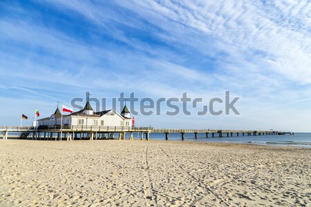 Móló tengerpart Balti-tenger sziget égbolt építészet Stock fotó © meinzahn