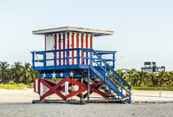  life guard tower on South Beach, Miami Stock photo © meinzahn