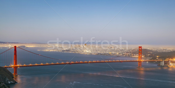 Golden Gate híd este fény éjszaka kilátás híres Stock fotó © meinzahn