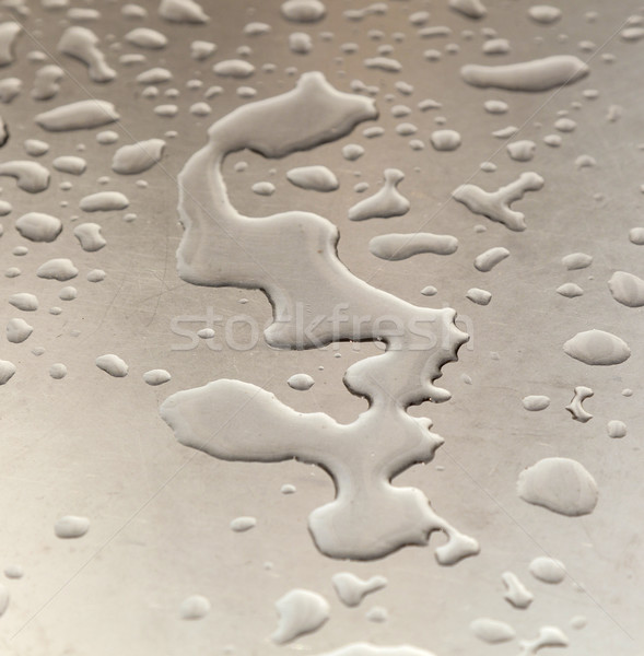 water on silver metal table in harmonic form Stock photo © meinzahn