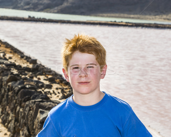 young boy in the salinas de Janubio  Stock photo © meinzahn