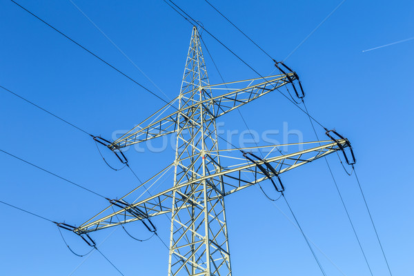 Transmission tower with power lines  Stock photo © meinzahn