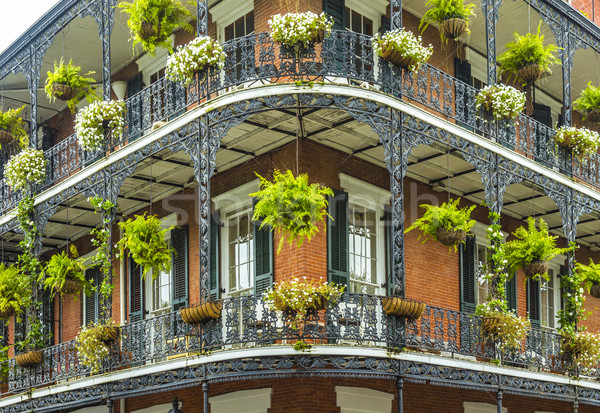öreg New Orleans házak francia negyed történelmi Stock fotó © meinzahn