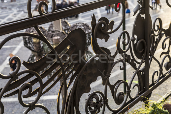 iron bird ornament of an old balcony balustrade Stock photo © meinzahn